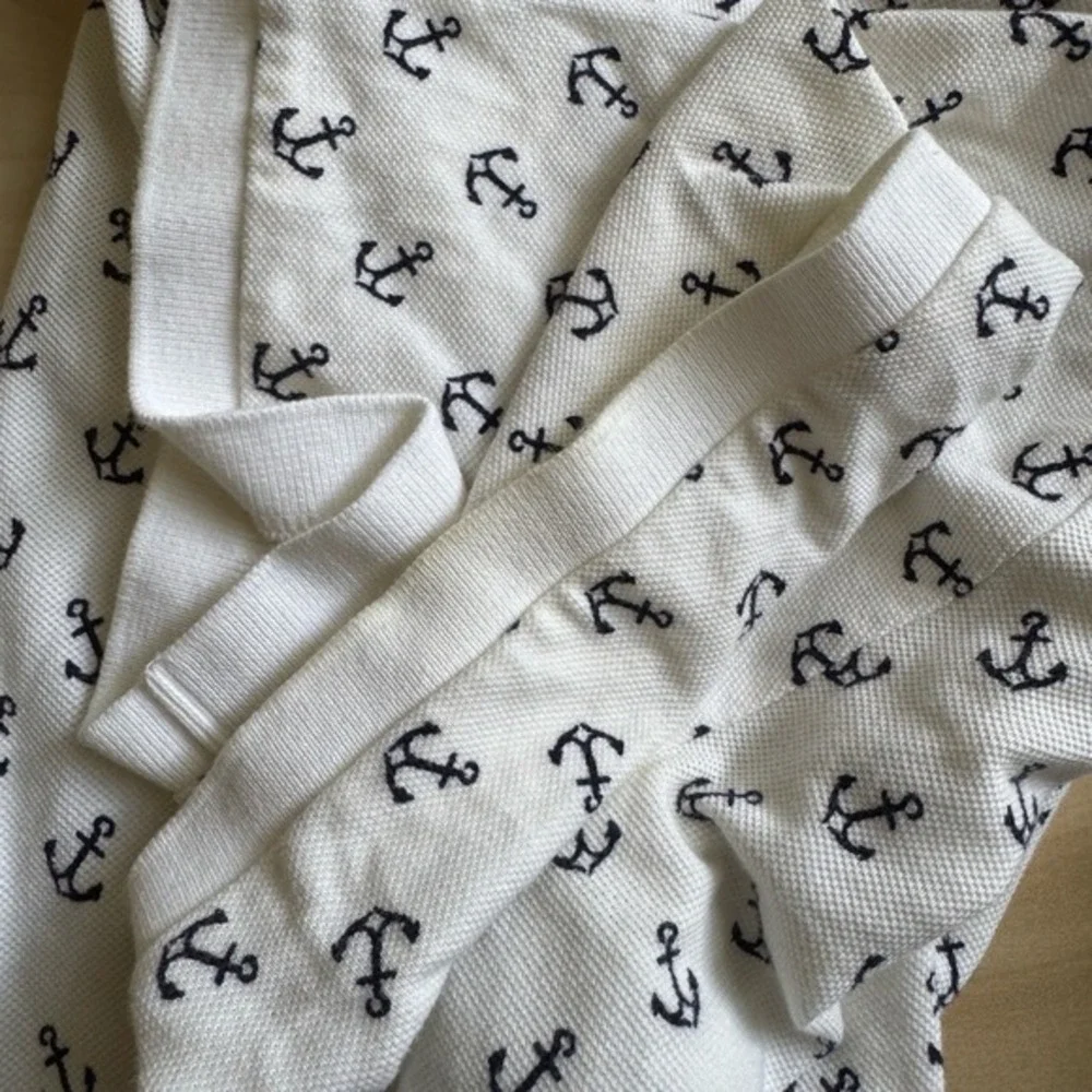 Polo‎ Ralph Lauren Anchor Nautical Polo Shirt XL Classic Fit White Navy AOP